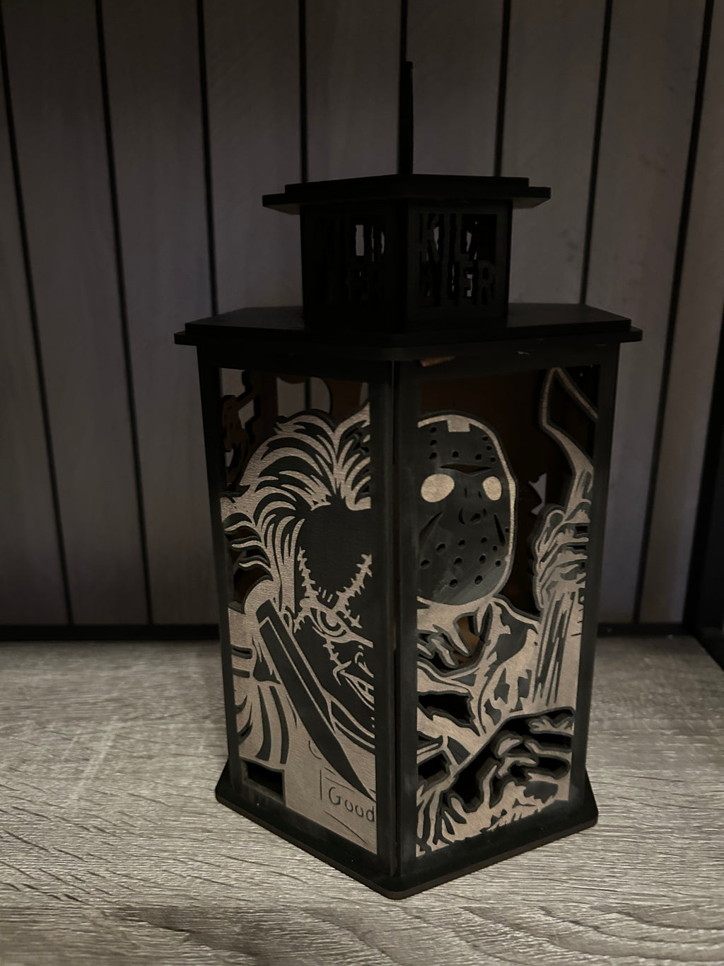 Horror Laterne schwarz