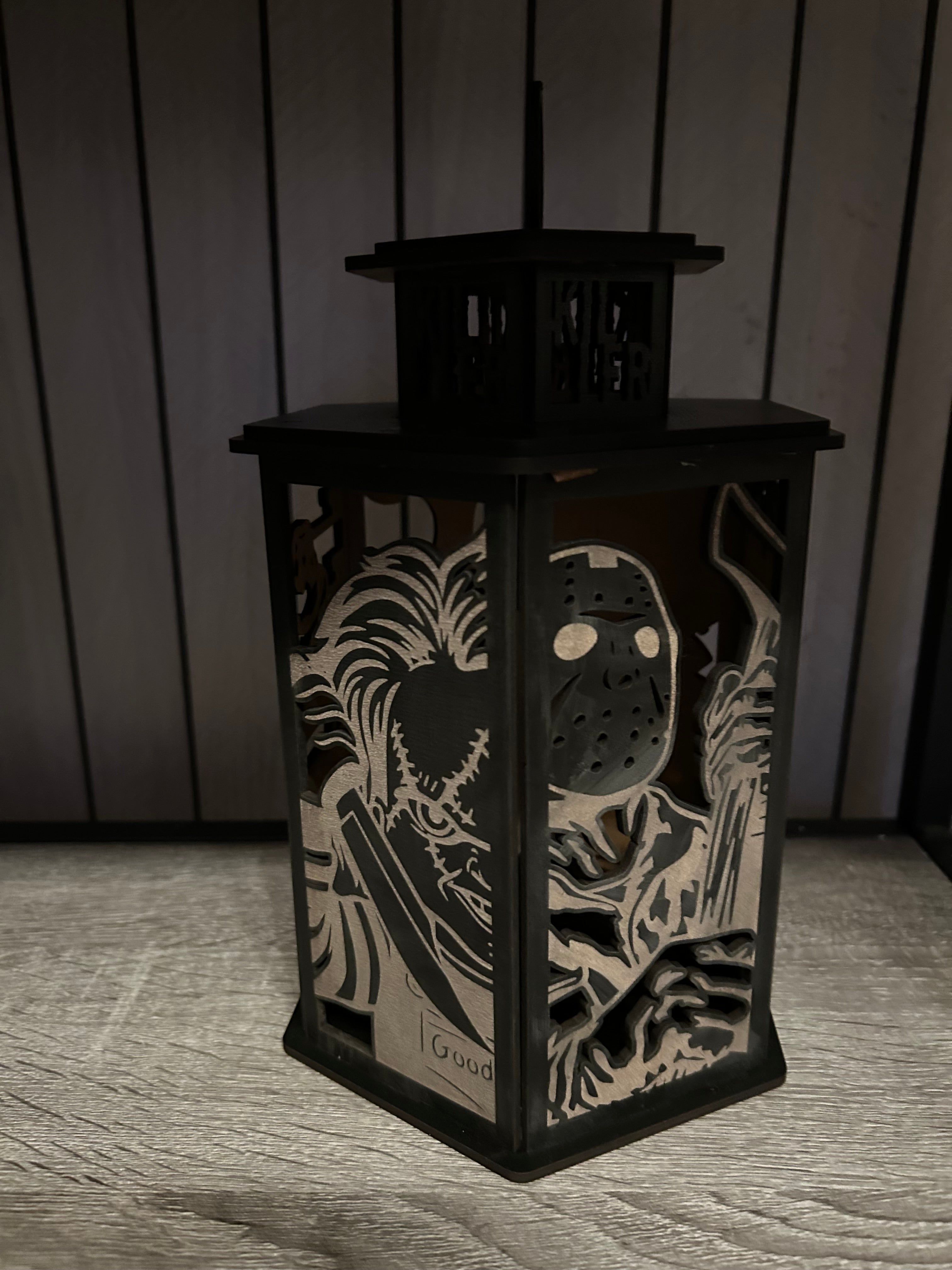 Horror Laterne schwarz