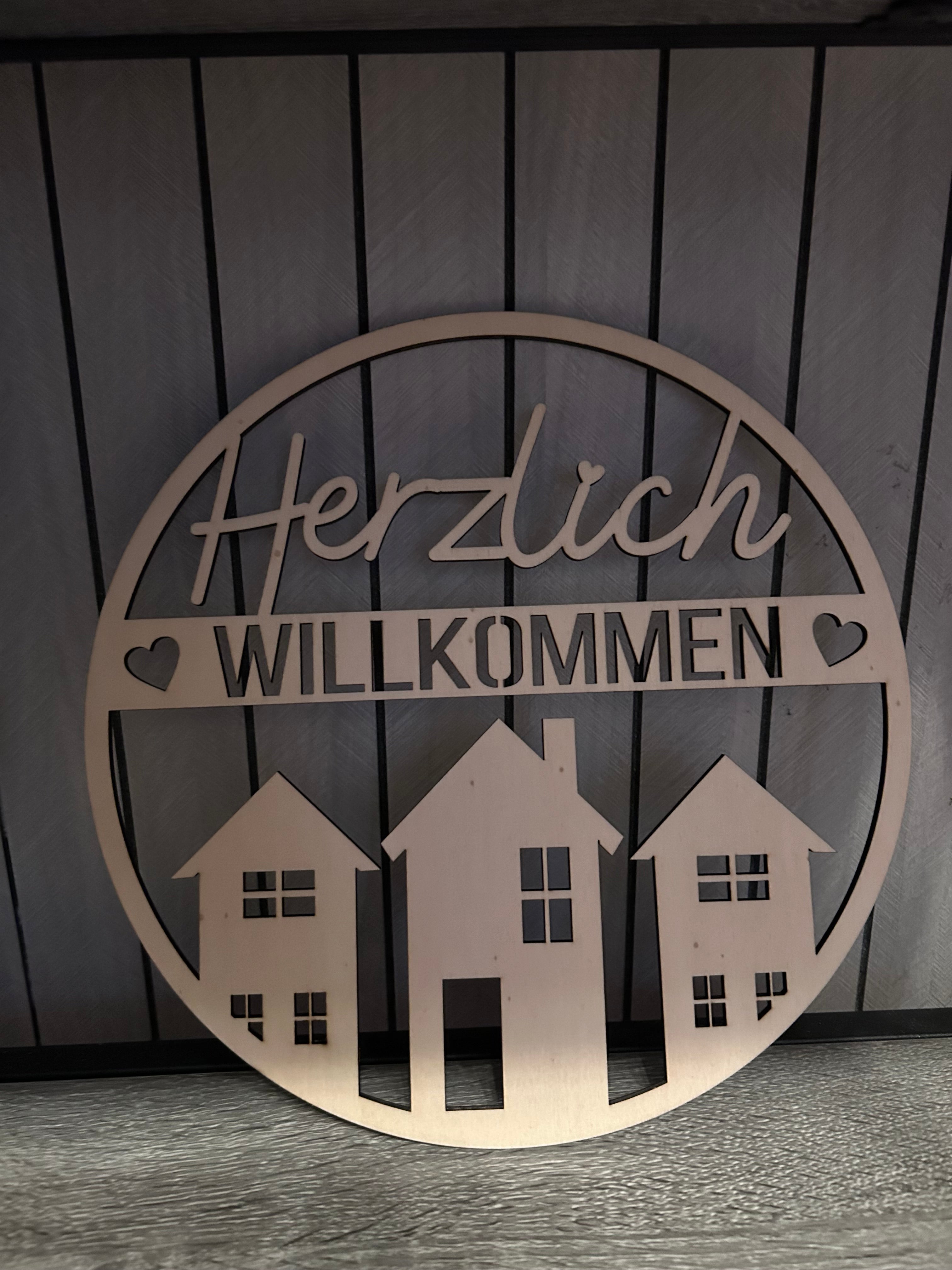 Türschild Herzlich Willkommen